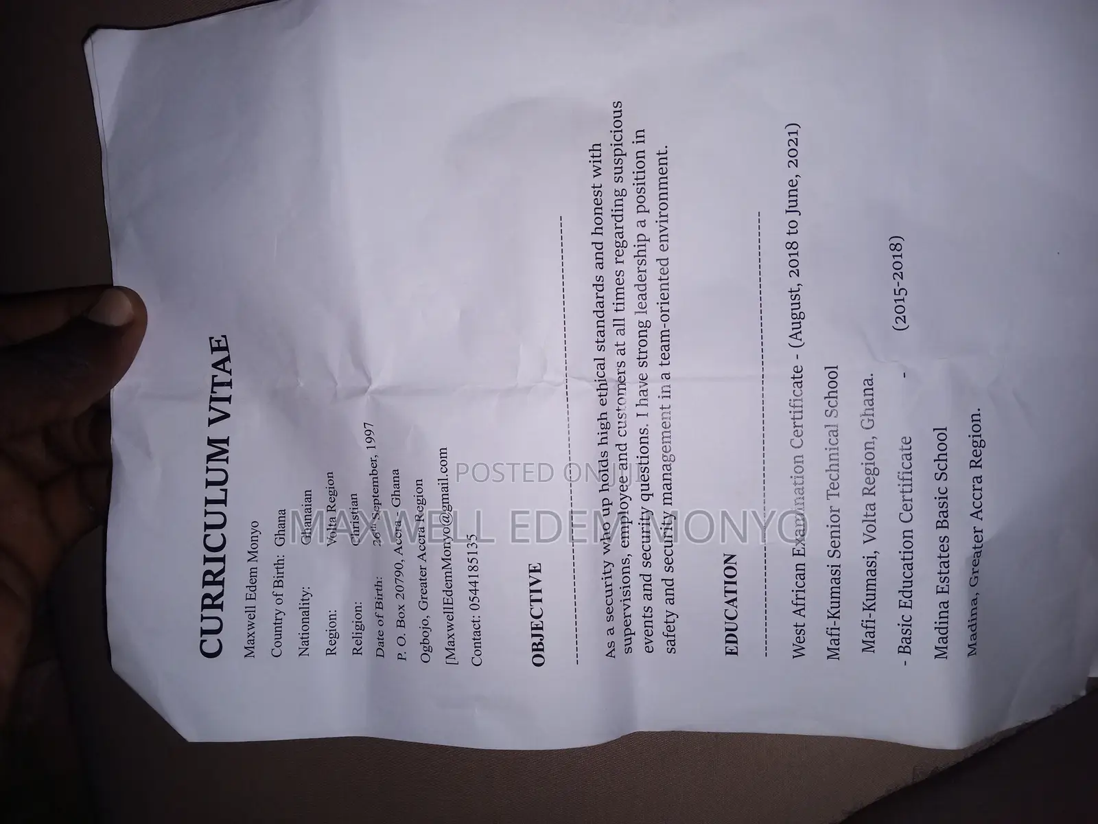 Manufacturing CV