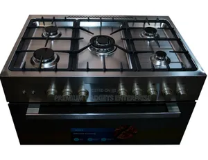 Midea 5 Burner Industrial Gas Cooker, Oven Grill 90x60cm