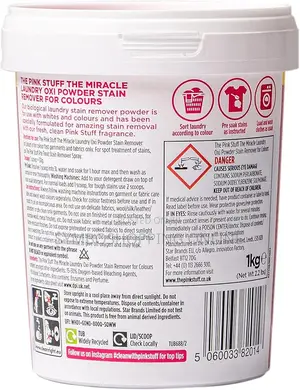 The Pink Stuff Miracle Laundry Oxi Powder Stain Remover, 1kg