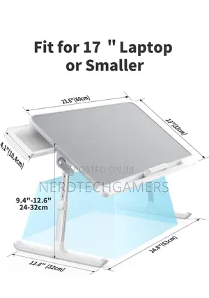 SAIJI Laptop Bed Tray Table, Adjustable PVC Leather Laptop