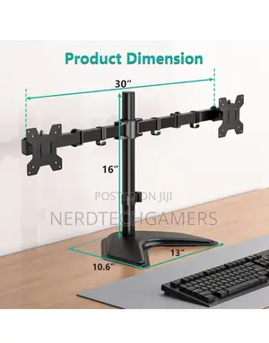 WALI Free Standing Dual LCD Monitor Fully Adjustable