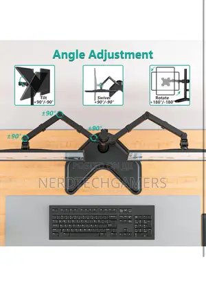 WALI Free Standing Dual LCD Monitor Fully Adjustable