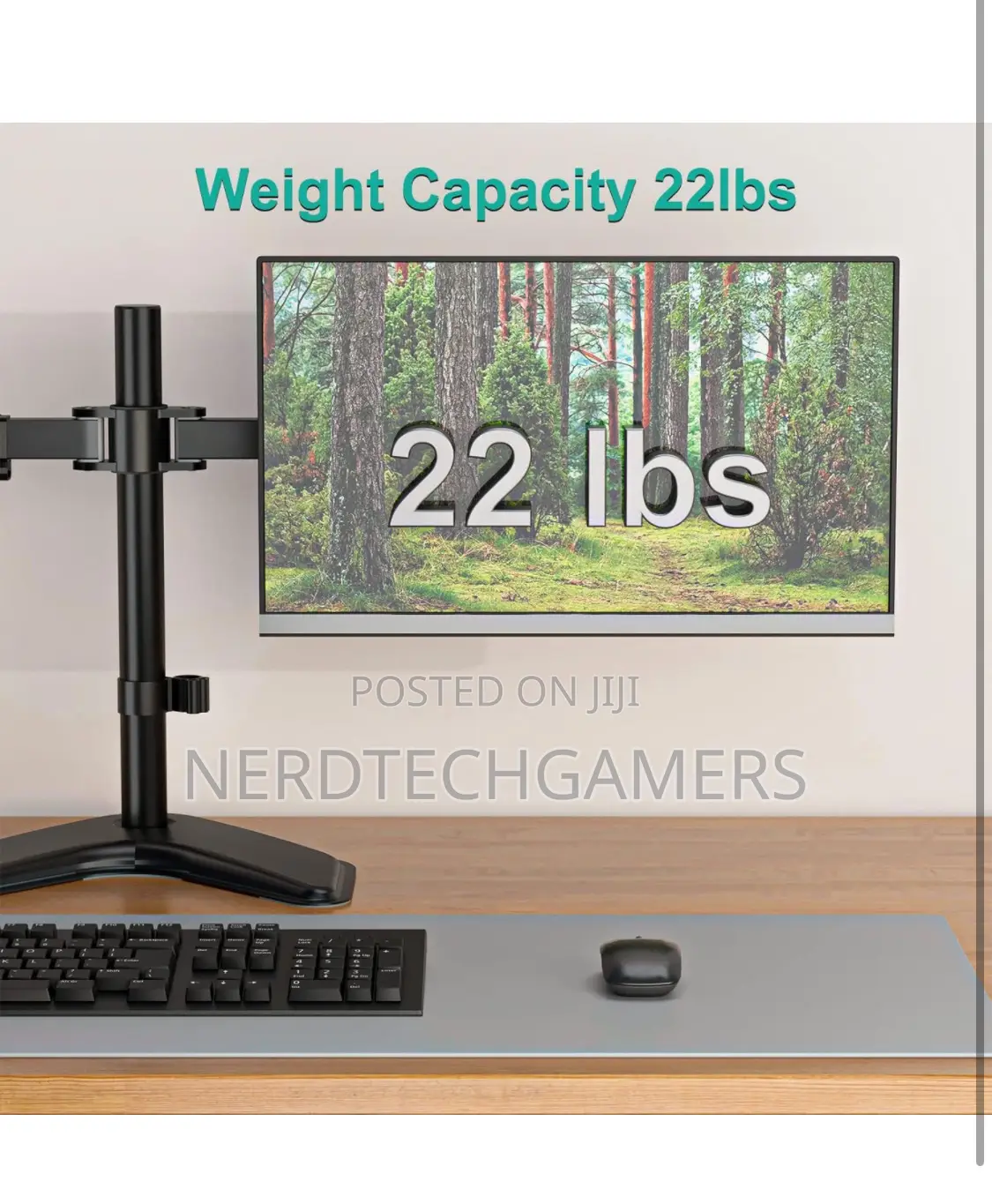 WALI Free Standing Dual LCD Monitor Fully Adjustable