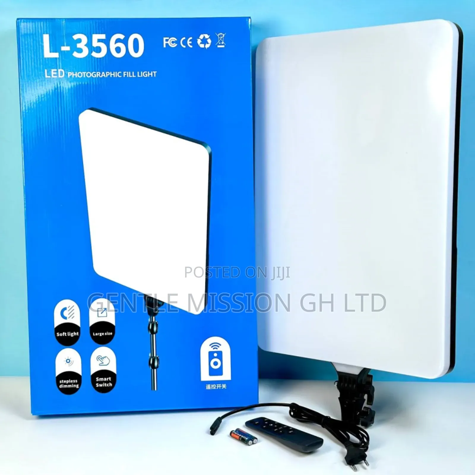 LED Photographic Light L3560 With Stand 24inch Big One
