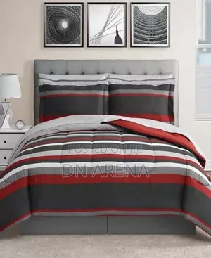Austin Stripe/ Solid Reversible 8-Piece Comforter Set
