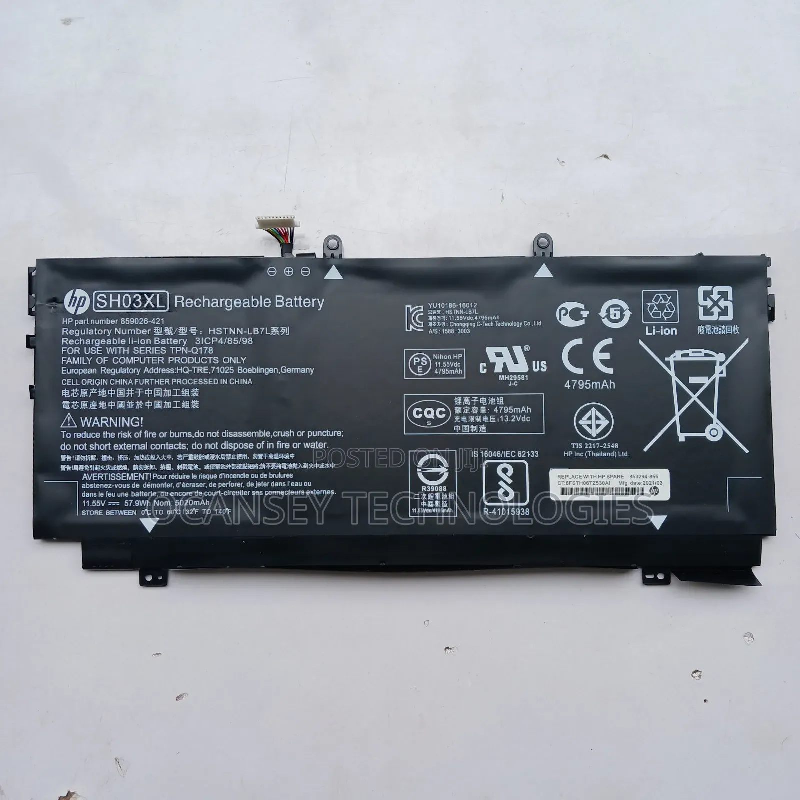 Original Hp Sh03xl Battery for Spectre X360 13-W000 13-W021