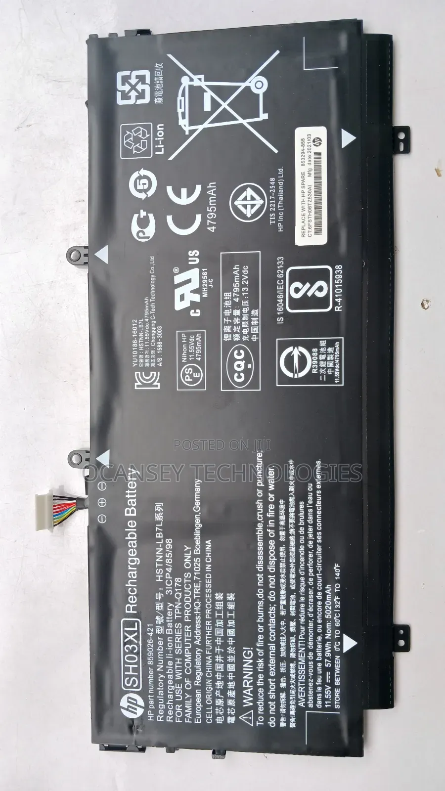 Original Hp Sh03xl Battery for Spectre X360 13-W000 13-W021