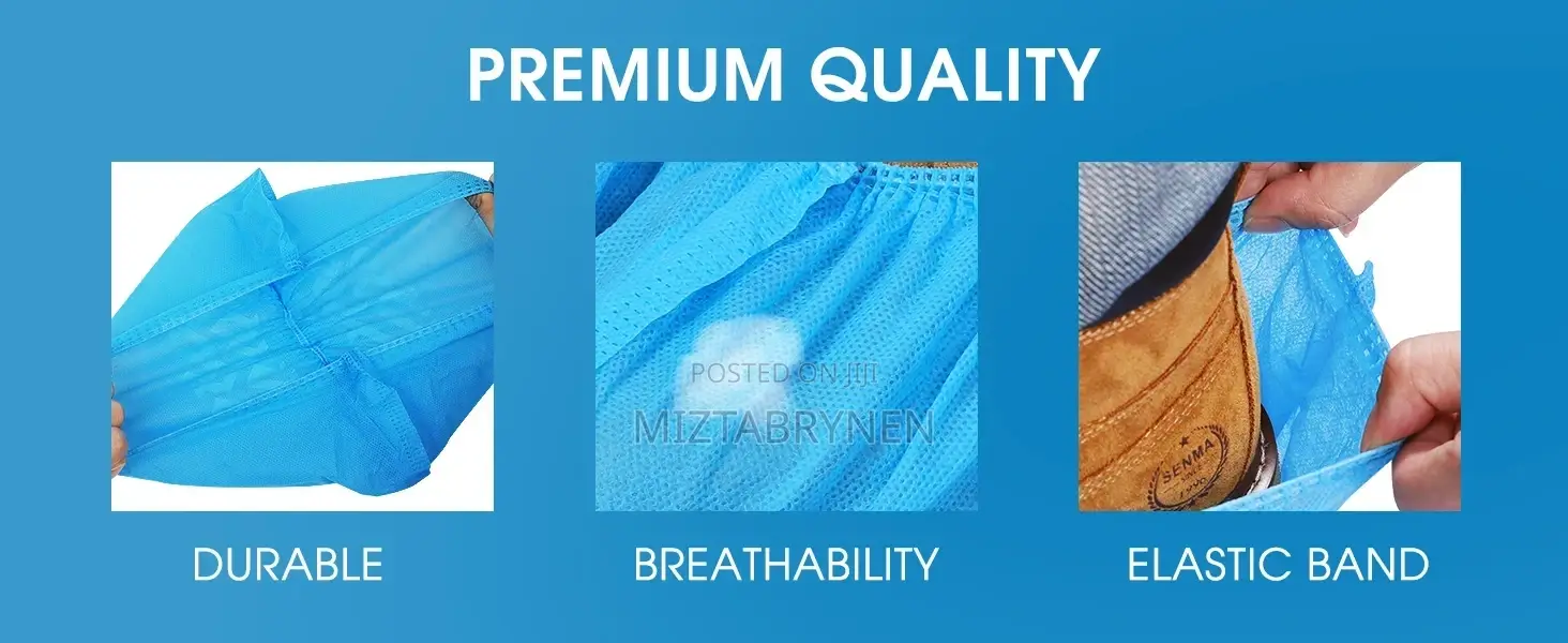 100 Disposable Shoe Covers - Blue
