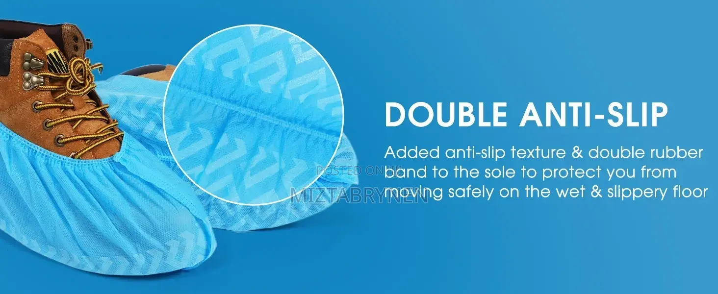 100 Disposable Shoe Covers - Blue