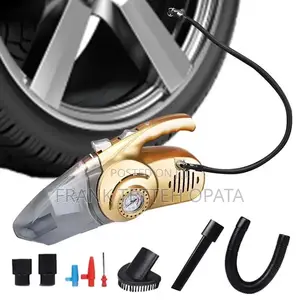 4 in 1 Gold Car Vacuum Cleaner Wireless Tire Pressure Gauge