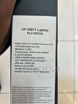 New Laptop HP Envy 16 Gaming 16-H1023dx 16GB Intel Core I7 SSD 1T
