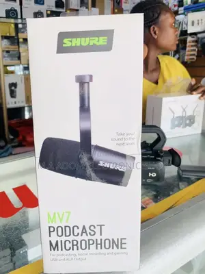 Fresh In Box Shure MV7 USB Microphone For Podcasting.