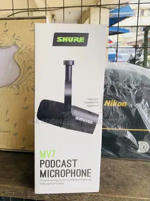 Affordable Shure MV7 USB Microphone For Podcasting(Black).