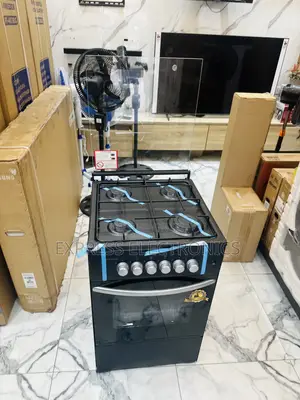 Freestanding Gas Cooker Oven 50/50 Black Volcano 4burner