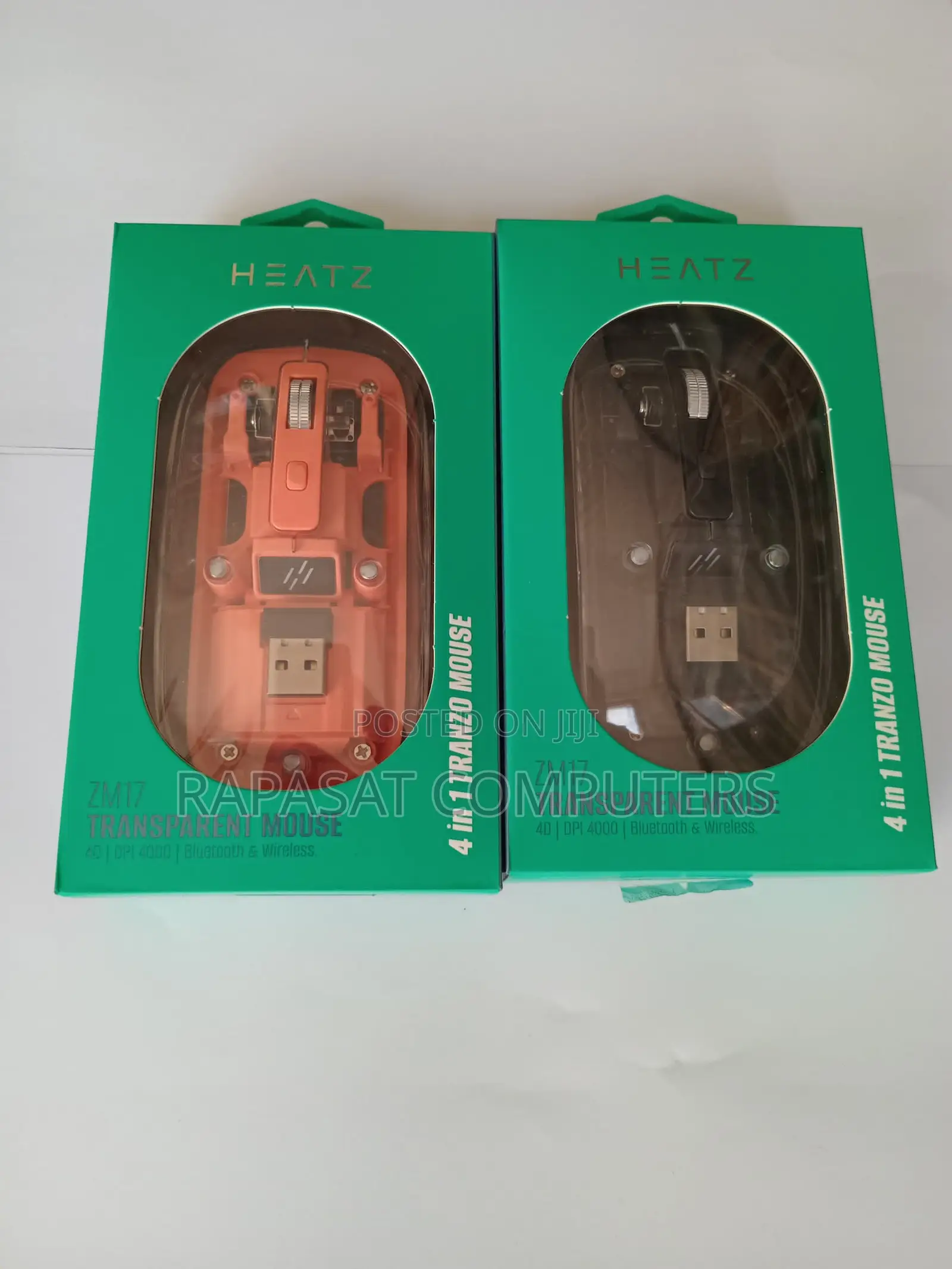 Heatz ZM17 Bluetooth + Wireless (4-in-1) Transparent Mouse