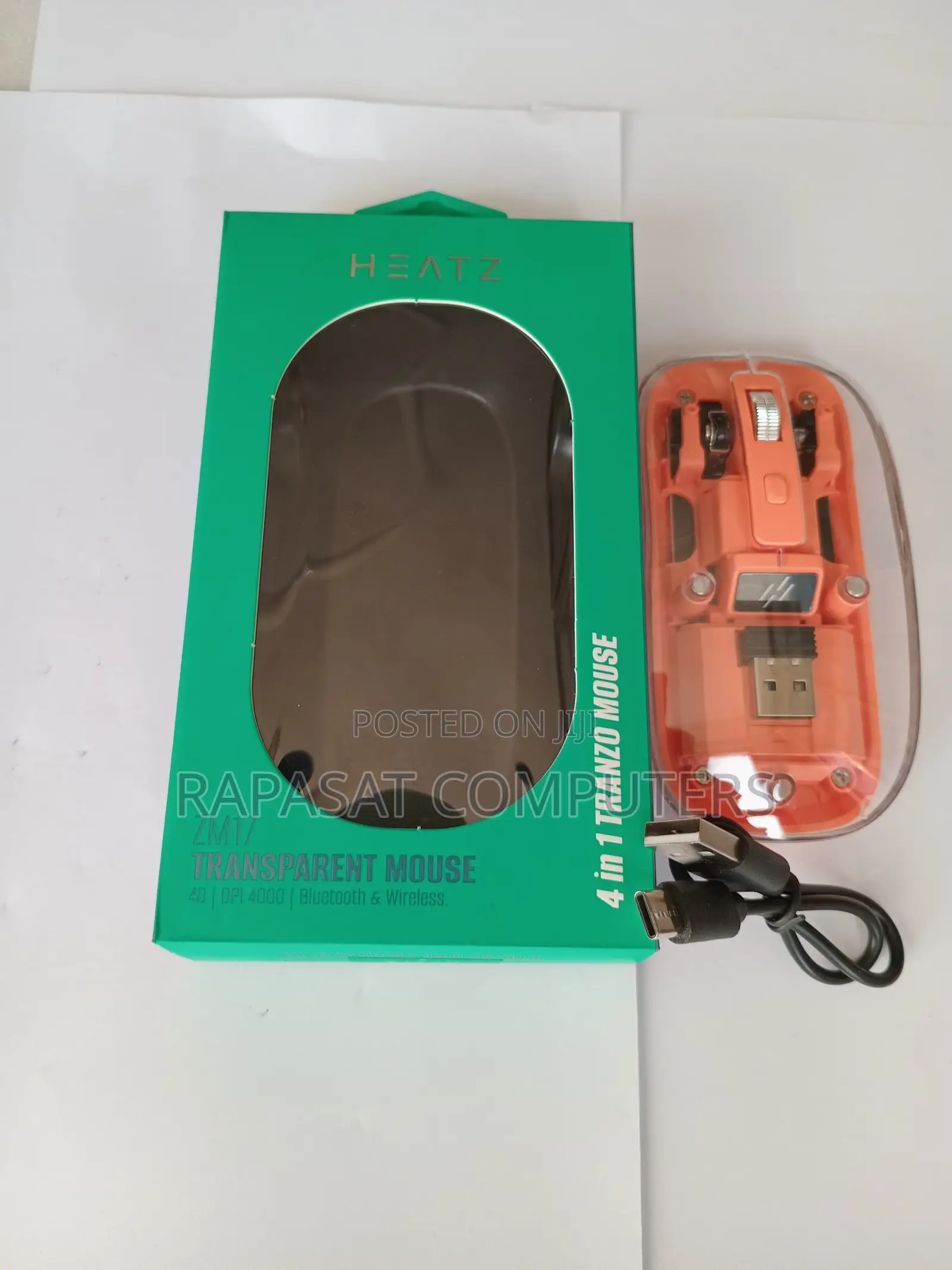 Heatz ZM17 Bluetooth + Wireless (4-in-1) Transparent Mouse