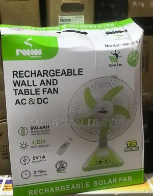 Gleaming Iwin Rechargeable Wall and Table Fan AC/DC 16 Inche