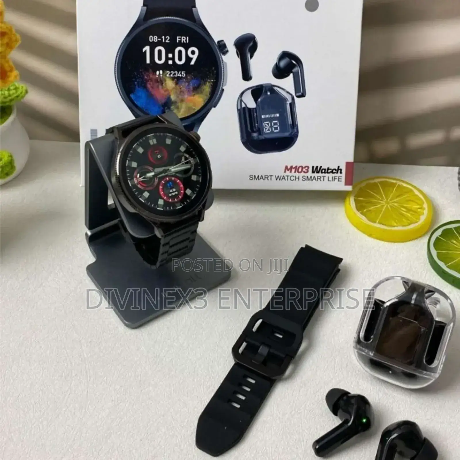 M103 Watch, Double Straps + Earbuds