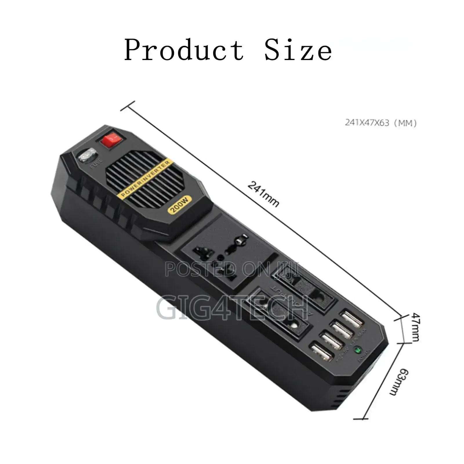 200W Car Power Inverter 12V to 220V