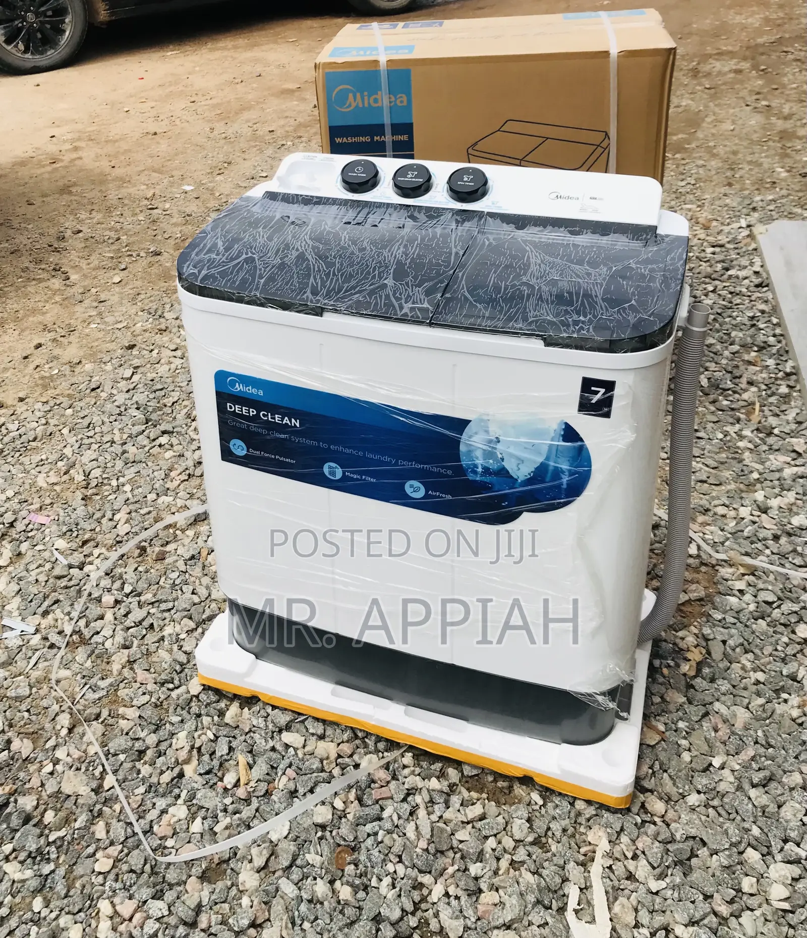 Original Midea 7kg Semi-Auto Top Load Washing Machine.