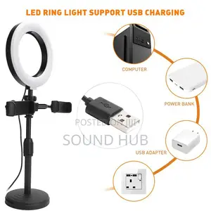 6" Ring Light Phone Selfie Holder Stand With 3 Lights