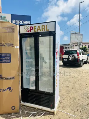 Double Door Display Fridge Pearl PVC-622 Freestanding