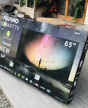 (Black) 65 Inch Smart Led UHD Asano Sleek Tv