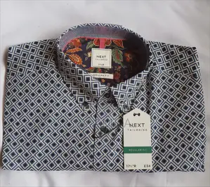 Original Next Navy Diamond Print Regular Fit