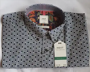 Original Next Navy Diamond Print Regular Fit