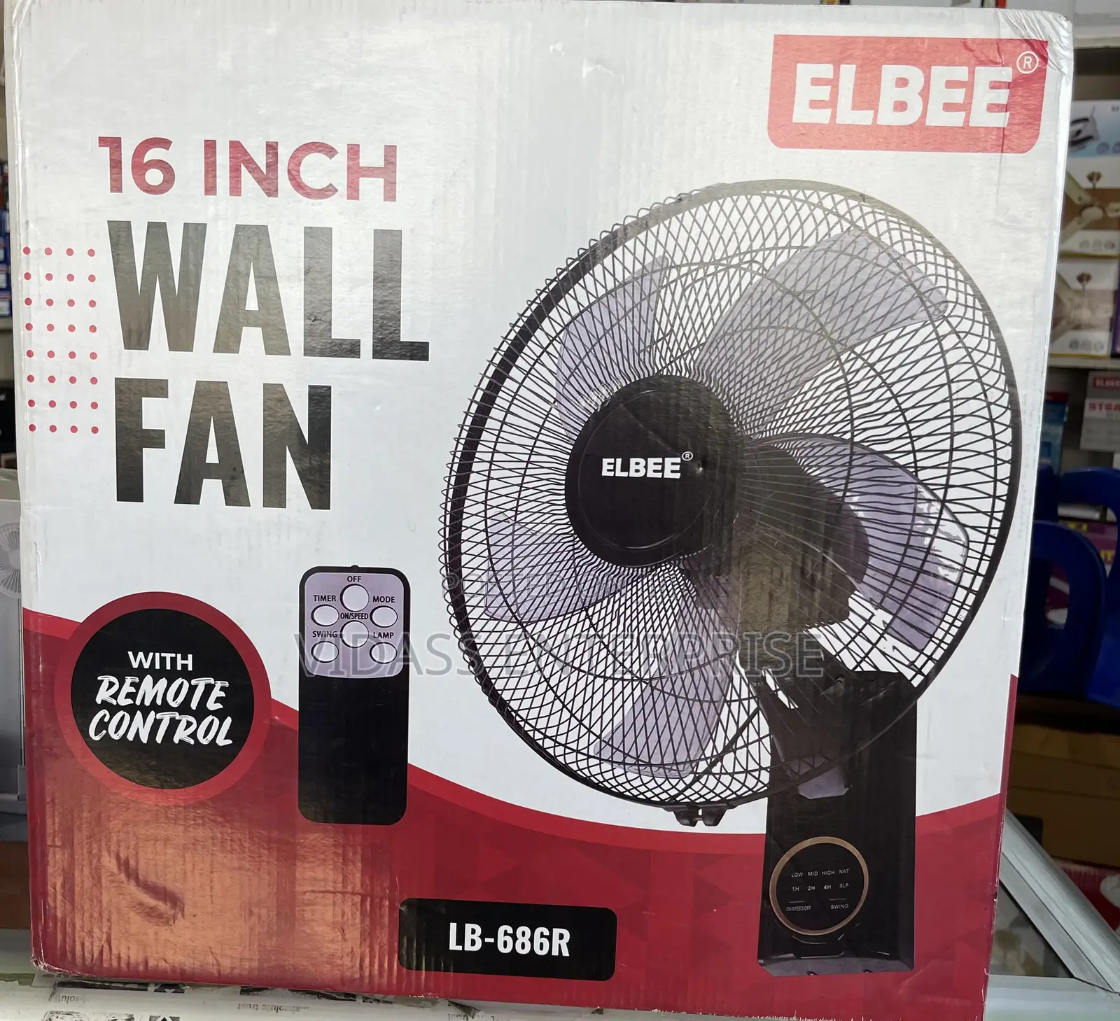 Elbee Wall Remote 16” Fan