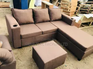 Cutest Brown L Shape Sofas Plus Table