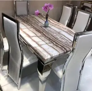 6 Chair Marble Dining Set