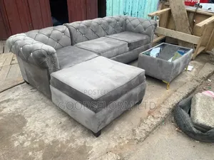 L SHAPED With CENTRE Table (Glass Type)
