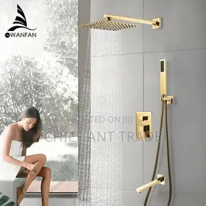 Concealed Shower Mixer. Secret (9013-3g) Gold. Wall Shower