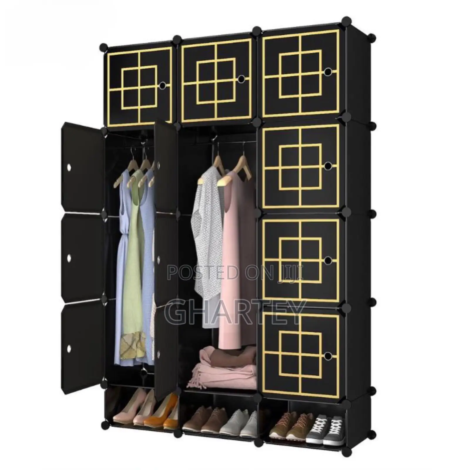 Foldable Dust Proof 12 Cubes Wardrobe