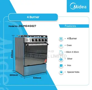Elegant Designed MIDEA-4-BURNER-GAS-COOKER