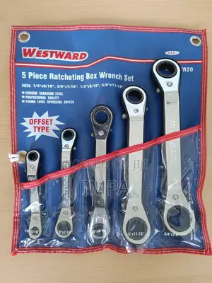 WESTWARD , Ratcheting Wrench Set Box Inch 5pc