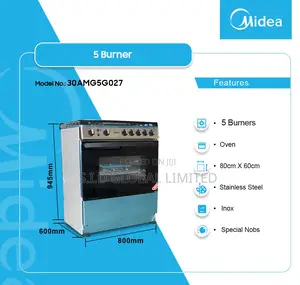 Joyfully Cooking With MIDEA-5-BURNER-GAS-COOKER-WITH-OVEN