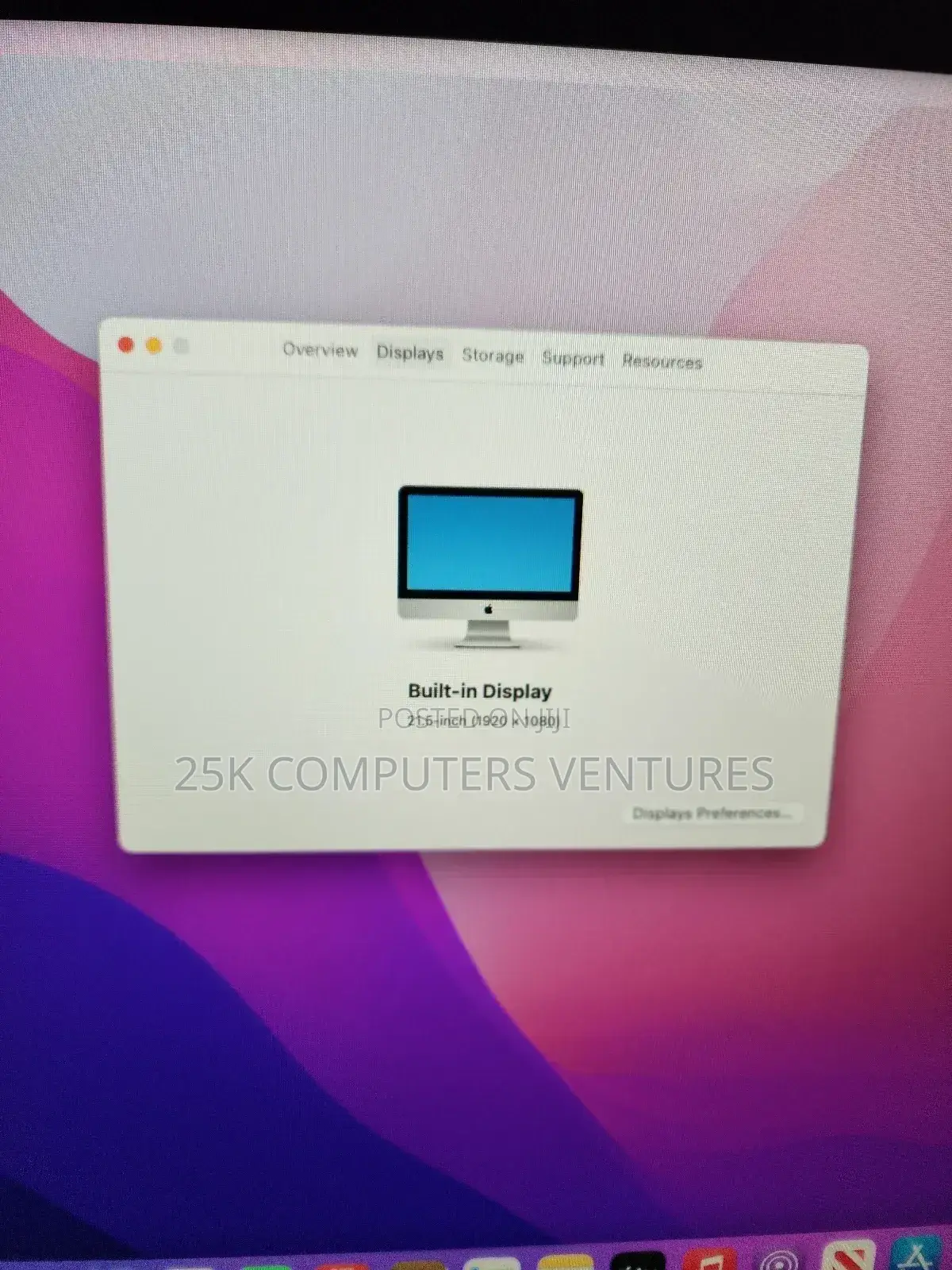 Desktop Computer Apple iMac 8GB Intel Core i5 SSHD (Hybrid) 1T