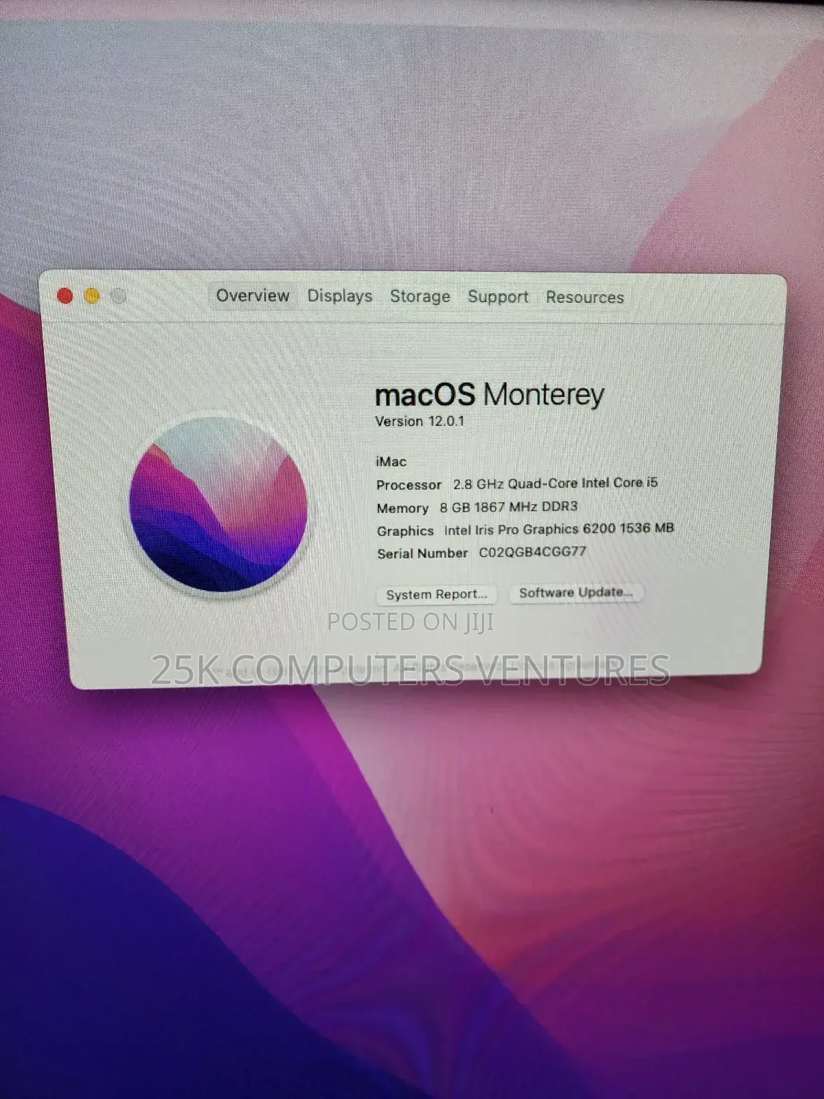 Desktop Computer Apple iMac 8GB Intel Core i5 SSHD (Hybrid) 1T