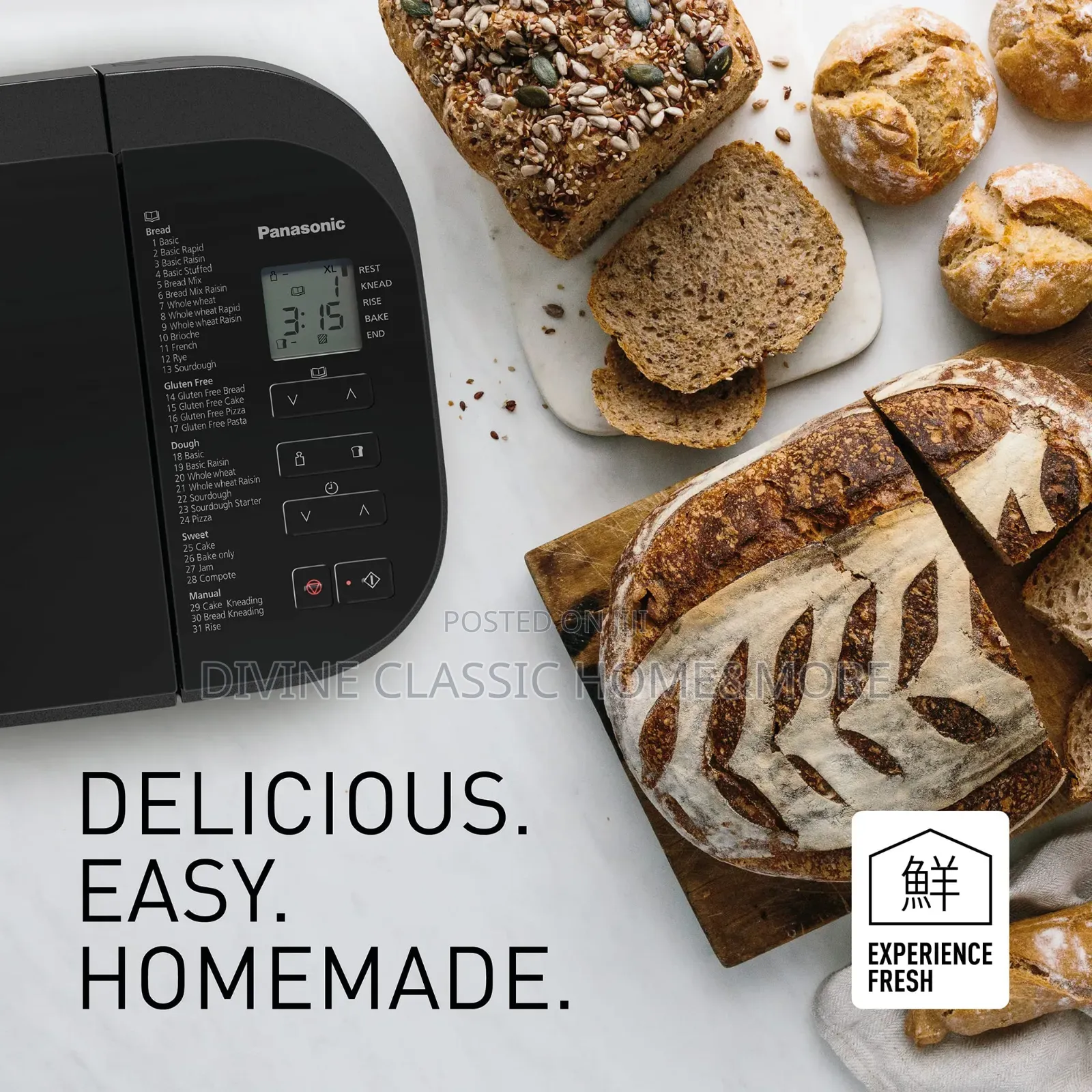 Panasonic Fully Automatic Breadmaker With Yeast and Nuts Dis