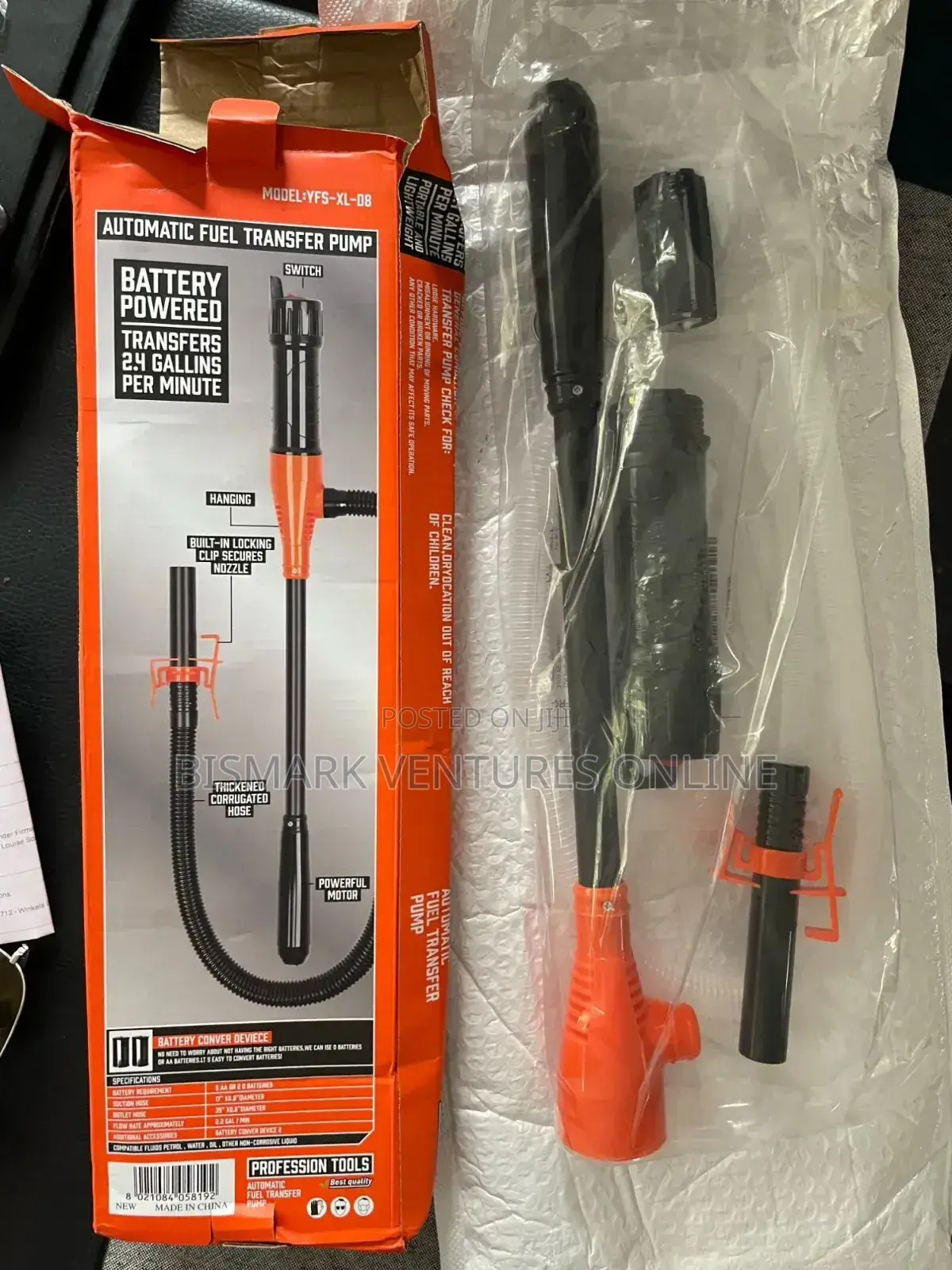 Portable Fuel Transfer Pump Battery Powered - Pump