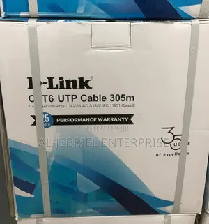 Cat6 UTP 24 AWG PVC Solid Cable 305m Grey Colour -Data Link