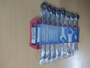 WESTWARD Combination Wrench Set: Alloy Steel, Chrome, 8 Tool
