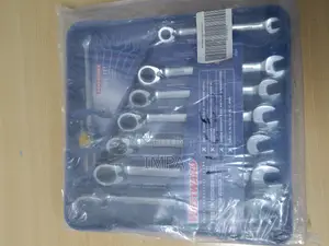 WESTWARD Combination Wrench Set: Alloy Steel, Chrome, 8 Tool