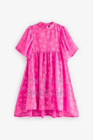 Next Choice Kids Girls Star Themed Pink Dress.