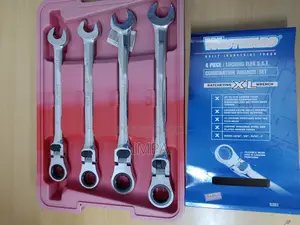 Westward 1LCD7 Ratcheting Wrench Set, Combo, SAE, 4 PC