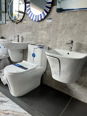 Frencia Black and White Combined Water Closet With Basin