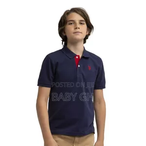 USPA Blue Black U.S Kids Boys Classic Polo Shirts