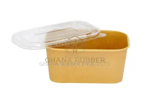 Kraft Rectangular Container 1000ml + Lids (300pcs)